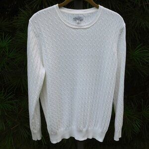Kim Rogers Stretchy Cableknit Crewneck Sweater XL